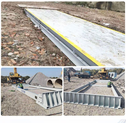 Piste de pesage à l'échelle des camions de capacité 80 tonnes de 16 m de longueur et pont de pesage routier mobile
